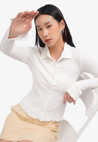 Áo Thun Polo Dài Tay Ống Loe