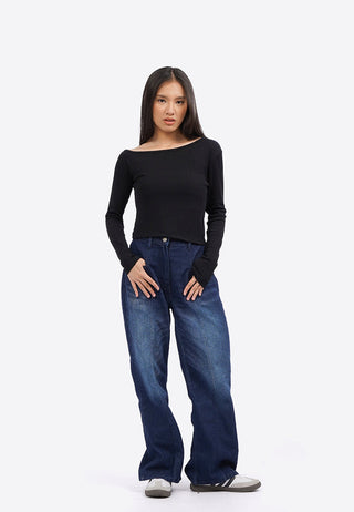 Áo Thun Dài Tay Lệch Vai