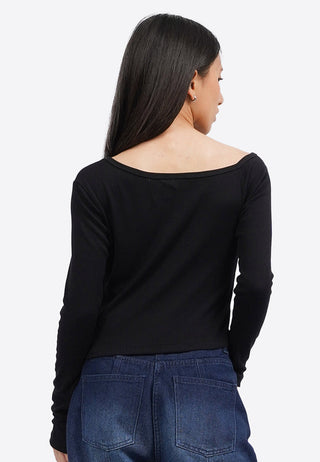 Áo Thun Dài Tay Lệch Vai