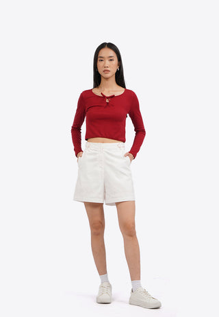 Áo Thun Dài Tay Có Chi Tiết Ruy Băng