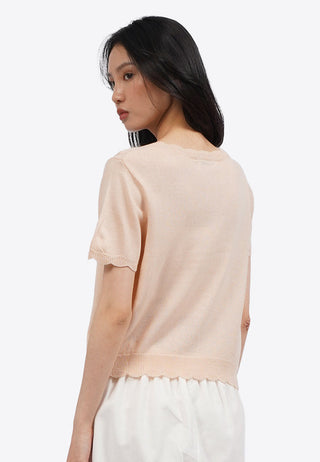 Áo Dệt Kim Tay Ngắn