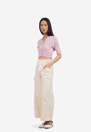 Áo Dệt Kim Tay Ngắn Crop Top