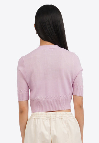 Áo Dệt Kim Tay Ngắn Crop Top
