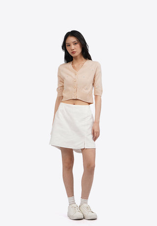 Áo Dệt Kim Tay Ngắn Crop Top