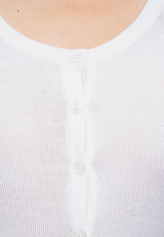 Áo Dệt Kim Cổ Tròn Cài Cúc