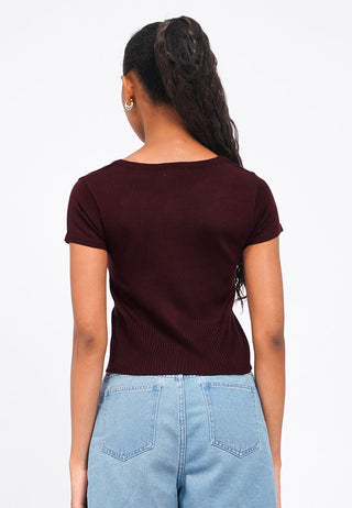 Áo Dệt Kim Cổ Tròn Cài Cúc