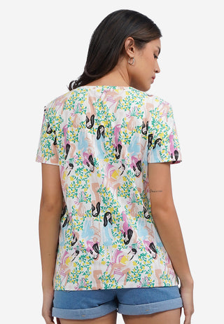 Áo Thun Oversize In Họa Tiết