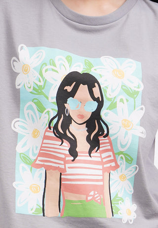 Áo Thun Phom Rộng In Họa Tiết