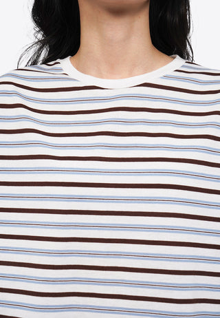 Áo Thun Cổ Tròn Họa Tiết Kẻ Ngang