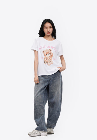 Áo Thun Cổ Tròn In Họa Tiết