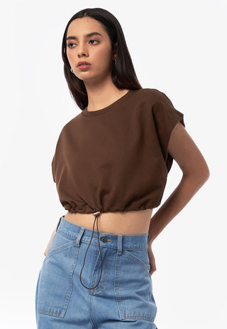 Áo Thun croptop Dây Rút Eo