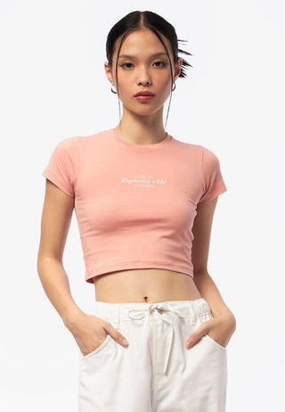 Áo Thun Ngắn Tay croptop In Họa Tiết