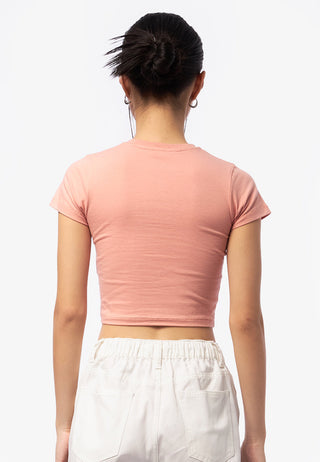 Áo Thun Ngắn Tay croptop In Họa Tiết