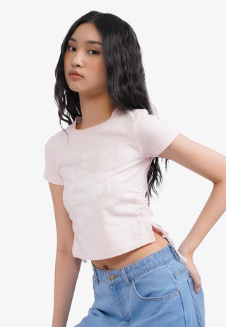 Áo Thun Ngắn Tay Cột Nơ Bên Hông