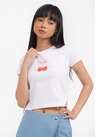 Áo Thun Ngắn Tay Cột Nơ Bên Hông