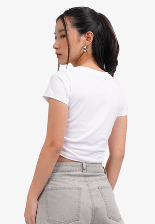 Áo Thun Croptop In Họa Tiết
