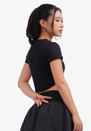 Áo Thun Croptop In Họa Tiết