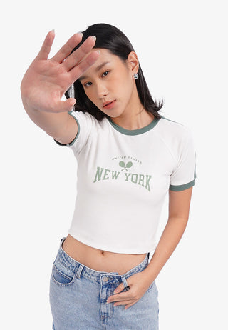 Áo Thun In Họa Tiết Croptop