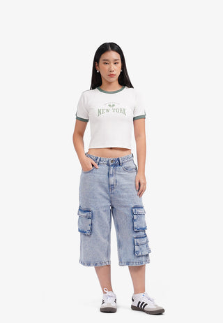 Áo Thun In Họa Tiết Croptop