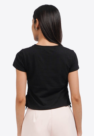 Áo Thun Nhấn Eo In Họa Tiết