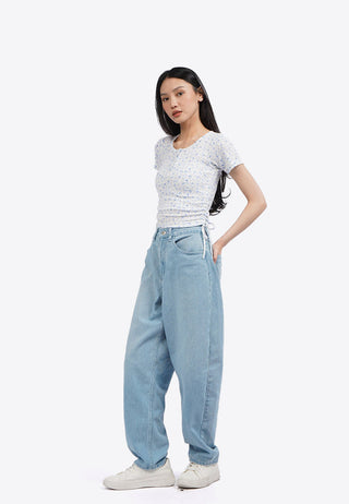 Áo Thun Ngắn Tay Có Chi Tiết Cúc Cài