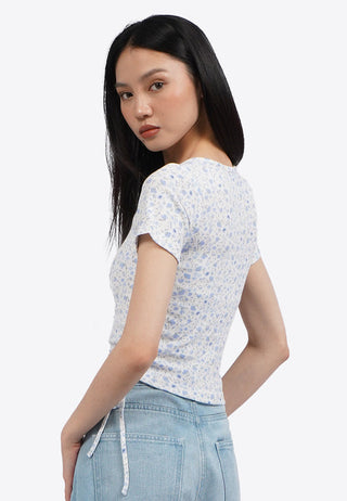 Áo Thun Ngắn Tay Có Chi Tiết Cúc Cài