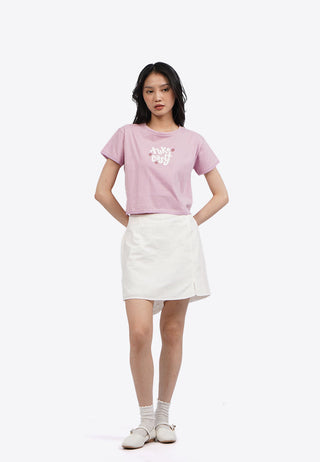 Áo Thun In Họa Tiết Viền Ren