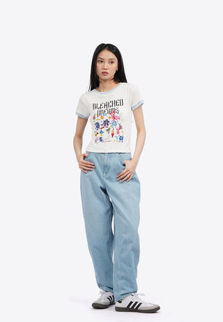 Áo Thun Ôm Ngắn Tay In họa Tiết