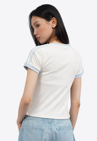 Áo Thun Ôm Ngắn Tay In họa Tiết