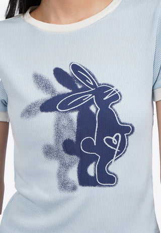 Áo Thun Ôm Ngắn Tay In họa Tiết