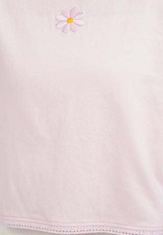 Áo Thun In Họa Tiết Viền Ren