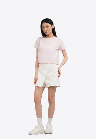 Áo Thun In Họa Tiết Viền Ren