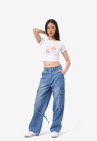 Áo Thun Croptop In Họa Tiết