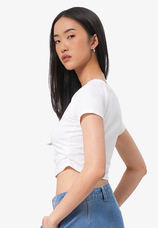 Áo Thun Croptop In Họa Tiết