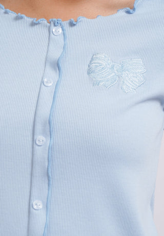 Áo Thun Tay Ngắn Viền Xoắn Diếp