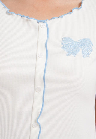 Áo Thun Tay Ngắn Viền Xoắn Diếp