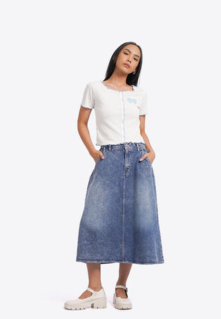 Áo Thun Tay Ngắn Viền Xoắn Diếp