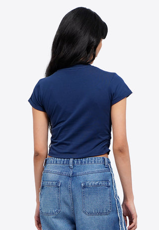 Áo Thun Nhún Eo In Họa Tiết