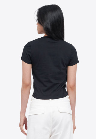 Áo Thun In Hình Xếp Nếp Phia Trước