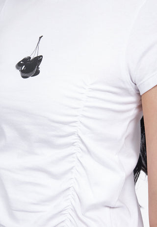 Áo Thun In Hình Xếp Nếp Phia Trước