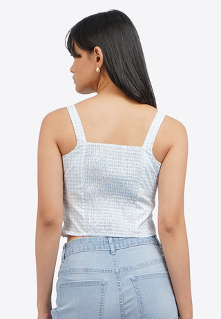 Áo Hai Dây Cài Nút Viền Ren