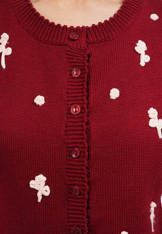 Áo Vest Nữ Dệt Kim Thêu Hoa