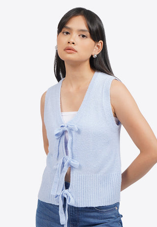 Áo Vest Nữ Dệt Kim Thắt Nút