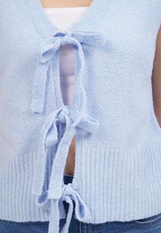 Áo Vest Nữ Dệt Kim Thắt Nút