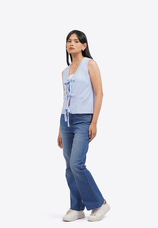 Áo Vest Nữ Dệt Kim Thắt Nút