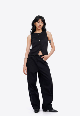 Áo Vest Nữ Dệt Kim Cài Cúc