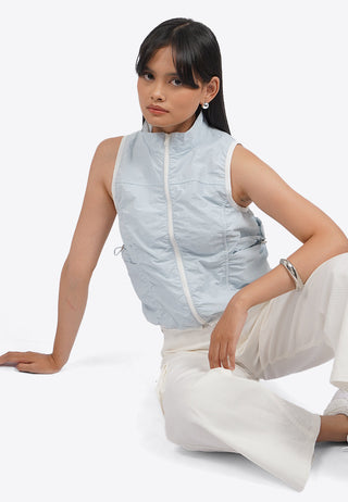 Áo Vest Dù Sát Nách Cổ Cao