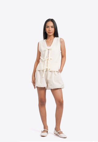 Áo Vest Nữ Dệt Kim Thắt Nút