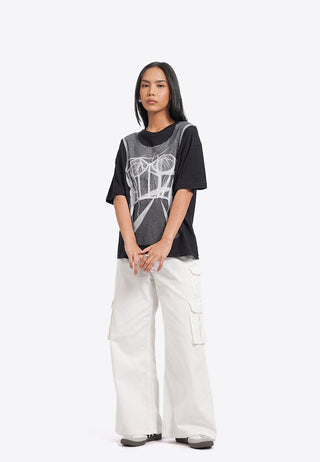 Áo Thun Nữ Oversize Tay Ngắn In Họa Tiết