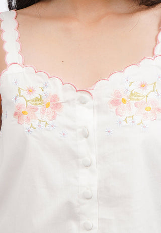 Áo Hai Dây Thêu Hoa